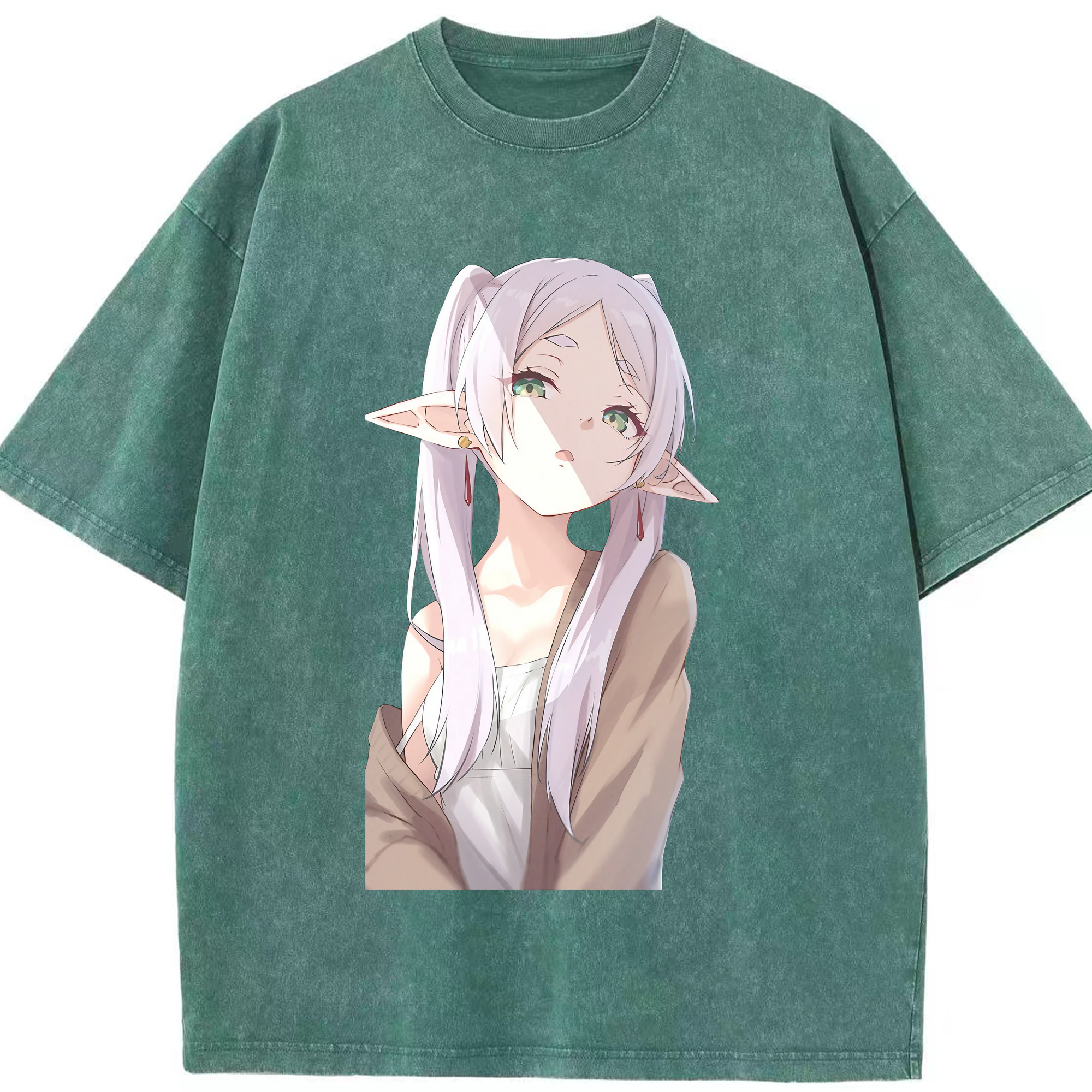 （画像用） 葬送のフリーレン Frieren 綿100% ヴィンテージ風 半袖Tシャツ（フロントプリント）